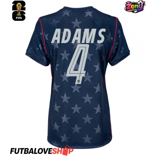 Dres Spojené štáty Tyler Adams #4 Preč pre Ženy MS 2026 Krátky Rukáv